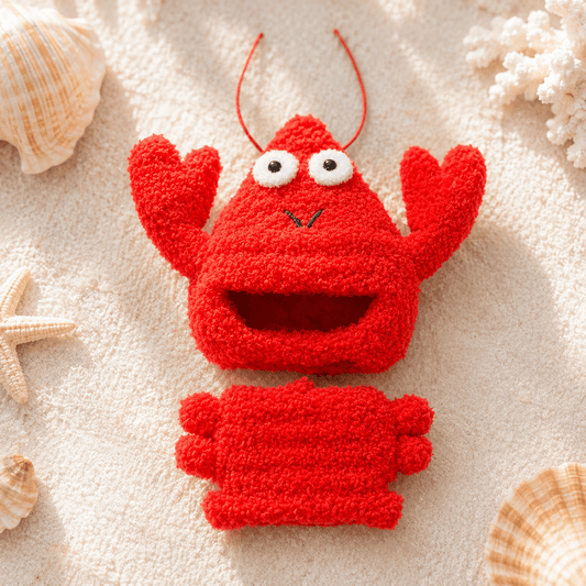 Cute Lobster Knit Outfit for 10cm Dolls – Summer Beach Style 🦞 - Baobaooo Candy House