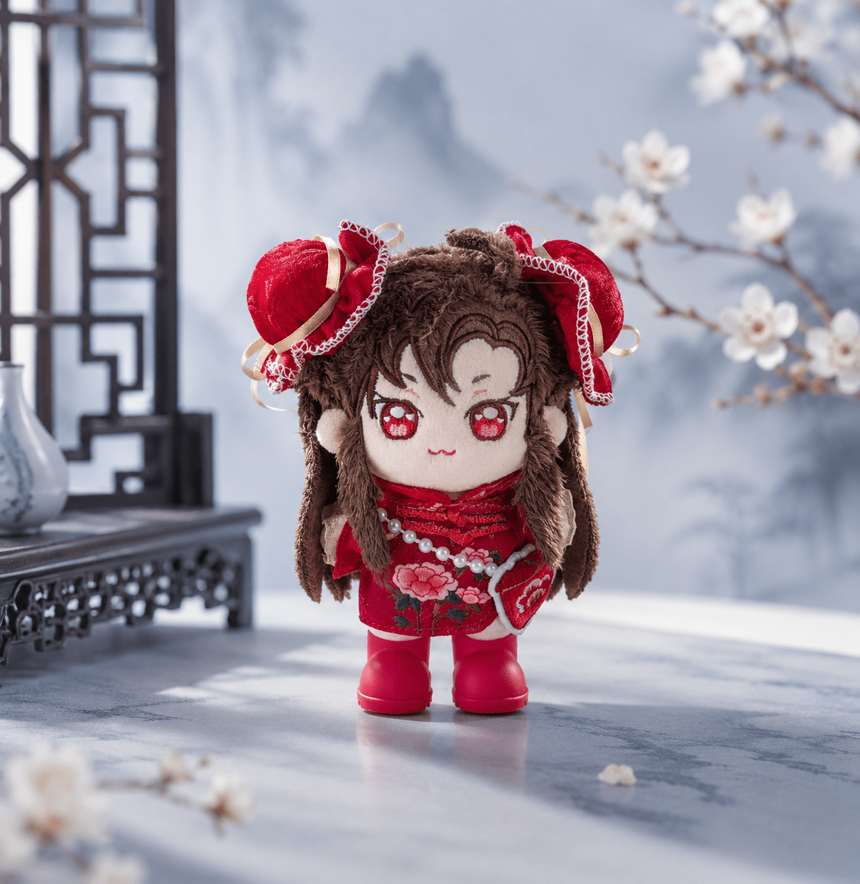 👠❤️ 10cm Red Qipao with Matching Shoes ❤️👠 - Baobaooo Candy House