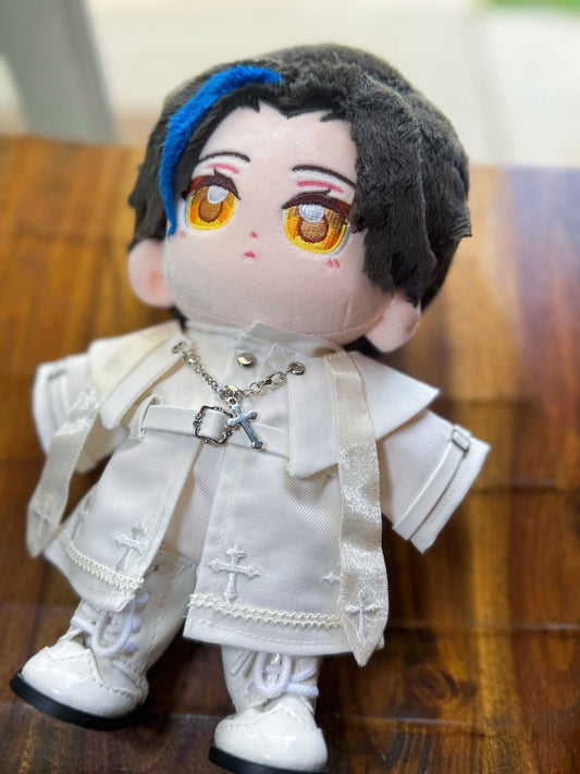 20cm Doll White Priest Outfit – Elegant Fantasy Cleric Clothing Set - Baobaooo Candy House