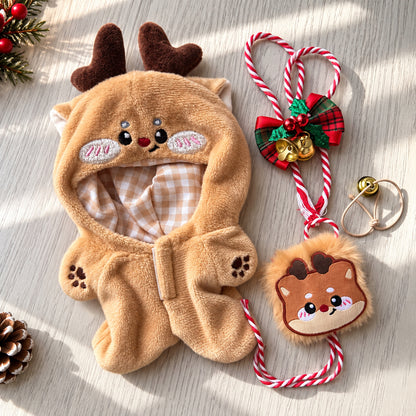 Holiday Reindeer Outfit Set for 10cm & 20cm Dolls 🎄🦌