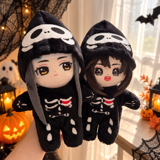 Cute Glow-in-the-Dark Skeleton Outfit for 20cm Dolls 💀✨