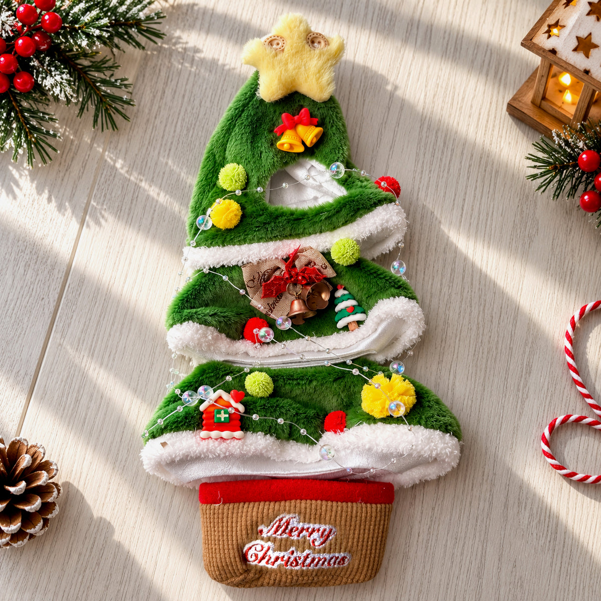 Holiday Tree Doll Outfit & Tabletop Decoration for 10cm & 20cm Dolls 🌲✨