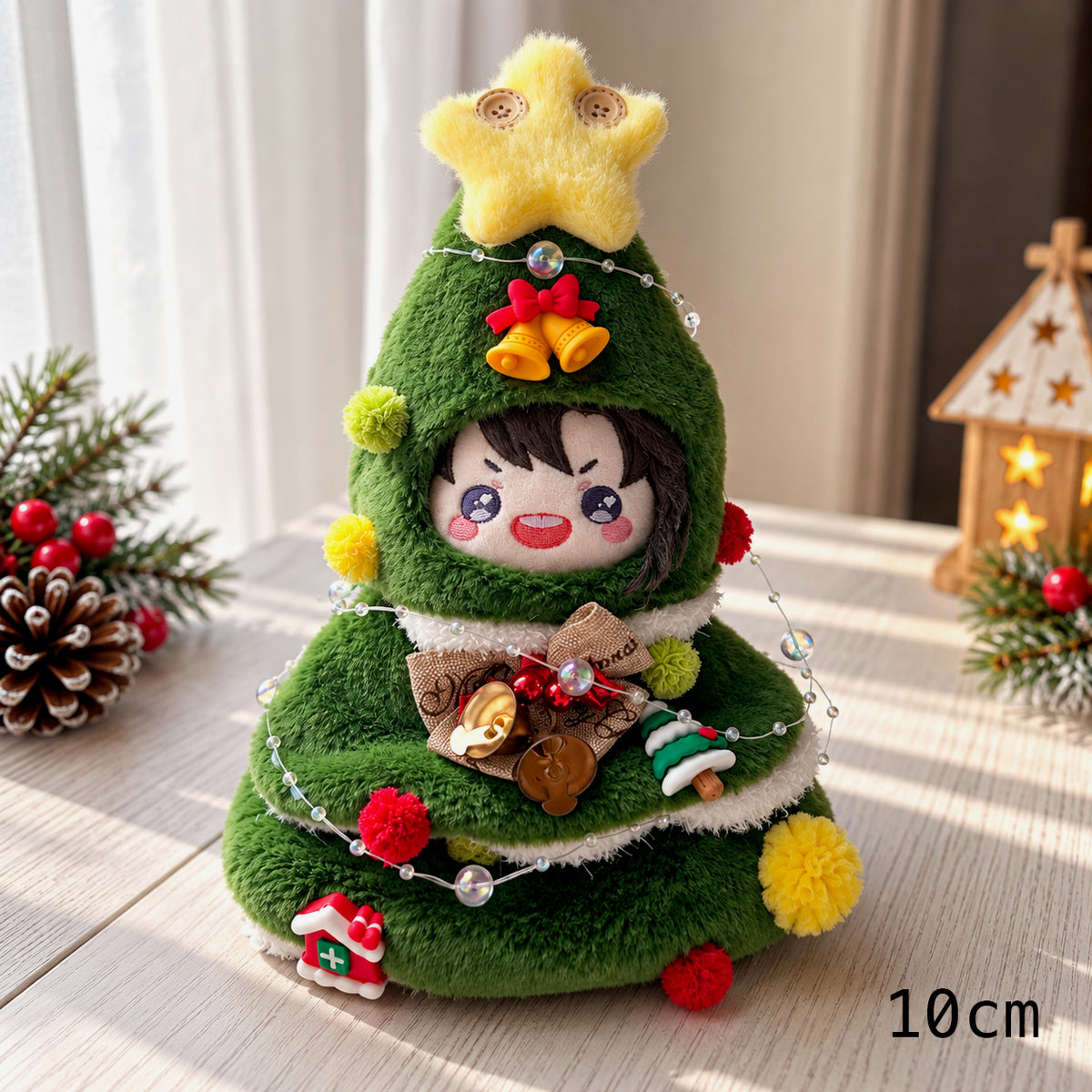 Holiday Tree Doll Outfit & Tabletop Decoration for 10cm & 20cm Dolls 🌲✨