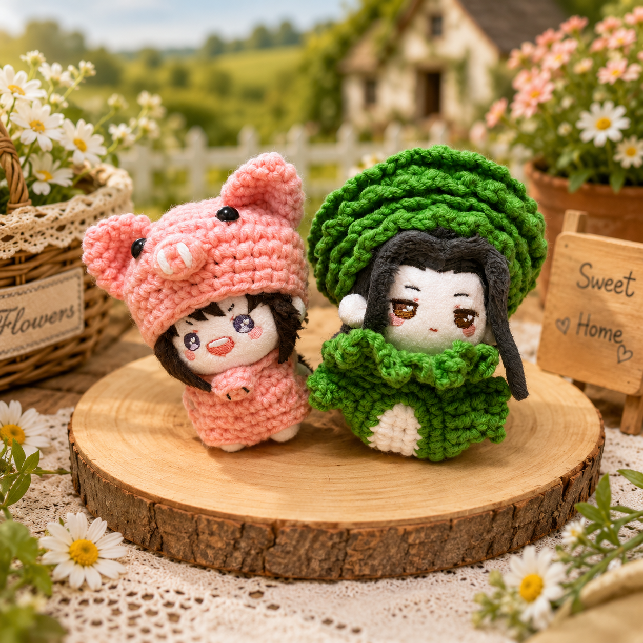 🥬🐷 Cabbage & Piggy Knit Outfit Set (Includes Both Outfits) | 5cm & 10cm Dolls | Limited Pre-Order - Baobaooo Candy House