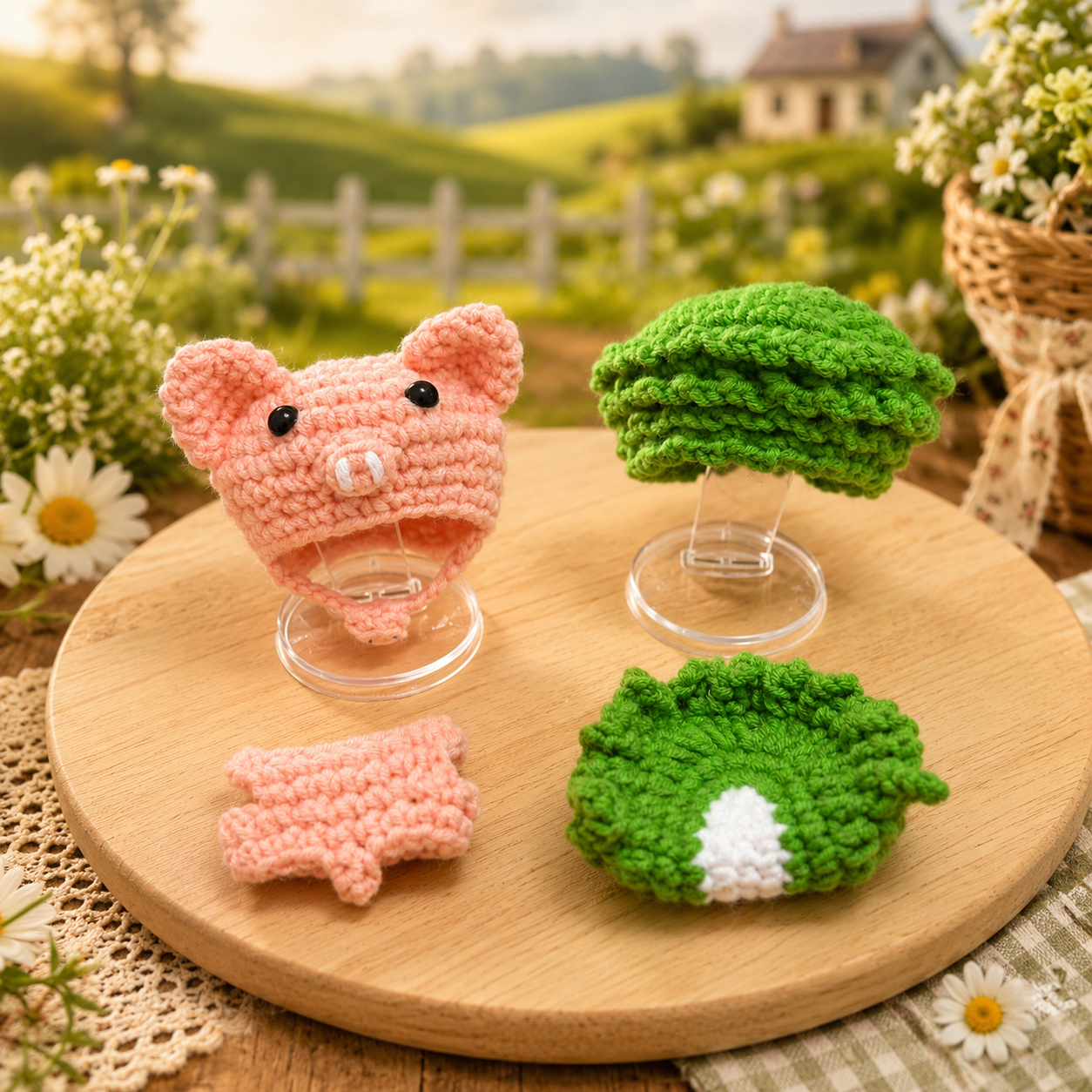 🥬🐷 Cabbage & Piggy Knit Outfit Set (Includes Both Outfits) | 5cm & 10cm Dolls | Limited Pre-Order - Baobaooo Candy House