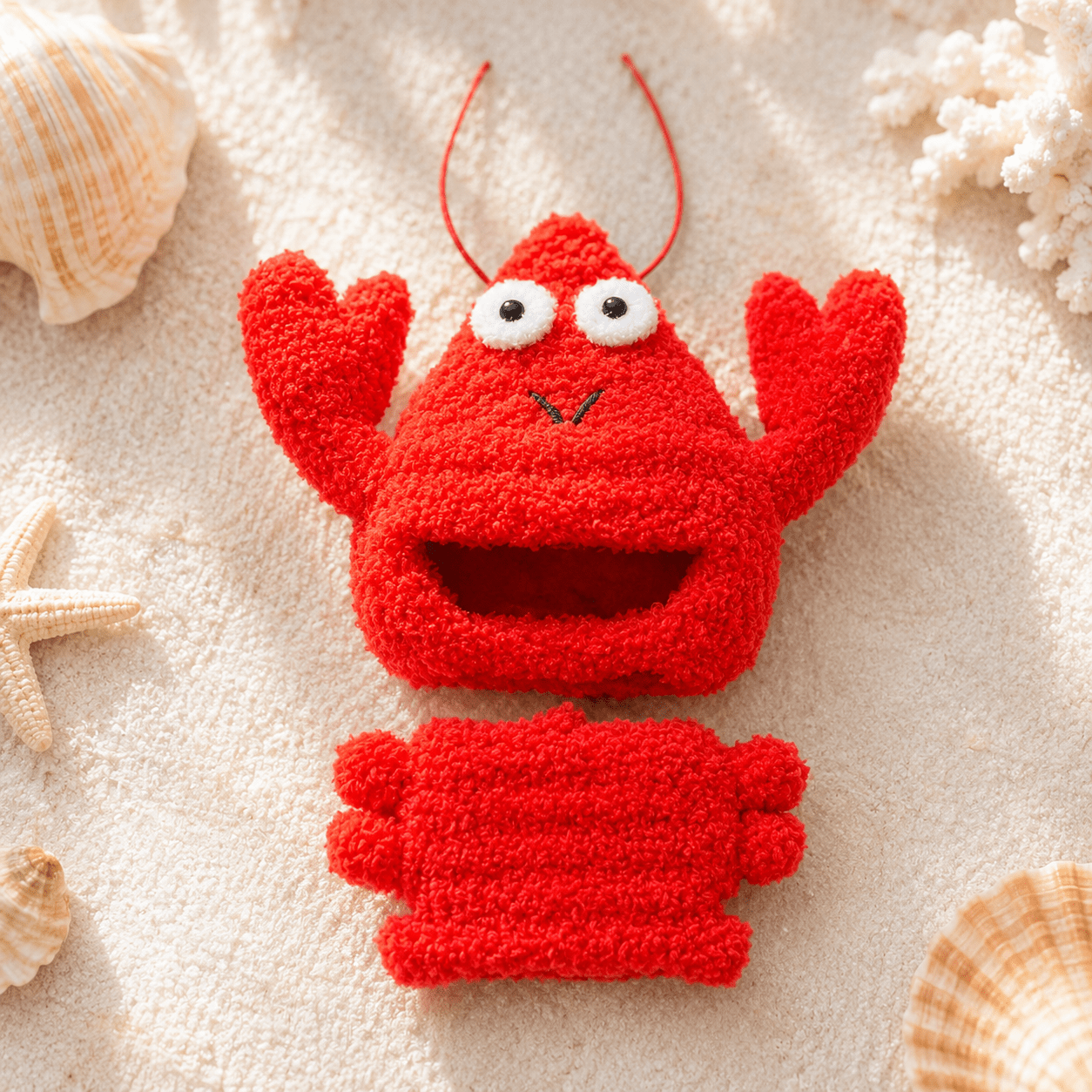 Cute Lobster Knit Outfit for 10cm Dolls – Summer Beach Style 🦞 - Baobaooo Candy House