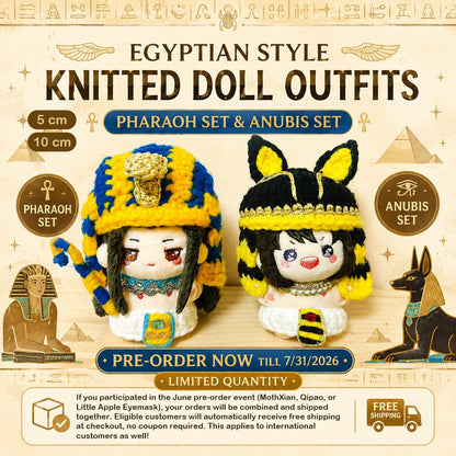 🏺 Egyptian Knit Doll Outfit Set | 5cm & 10cm Dolls | Limited Pre-Order - Baobaooo Candy House