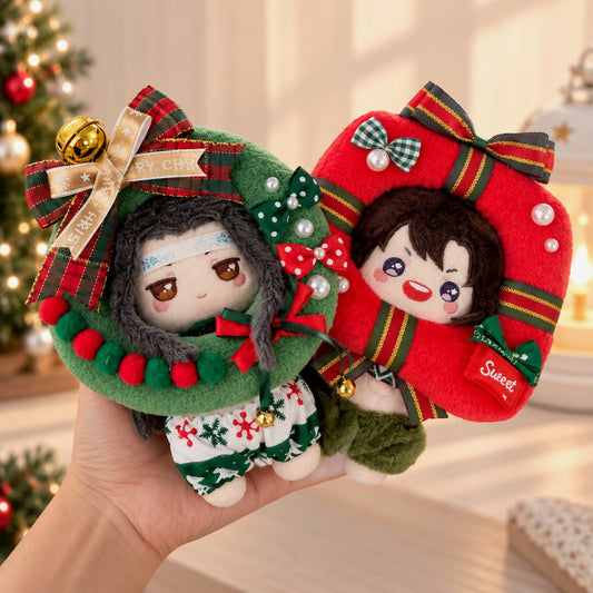 Festive Mistletoe & Gift Outfit for 10cm Dolls 🌿🎁✨ - Baobaooo Candy House