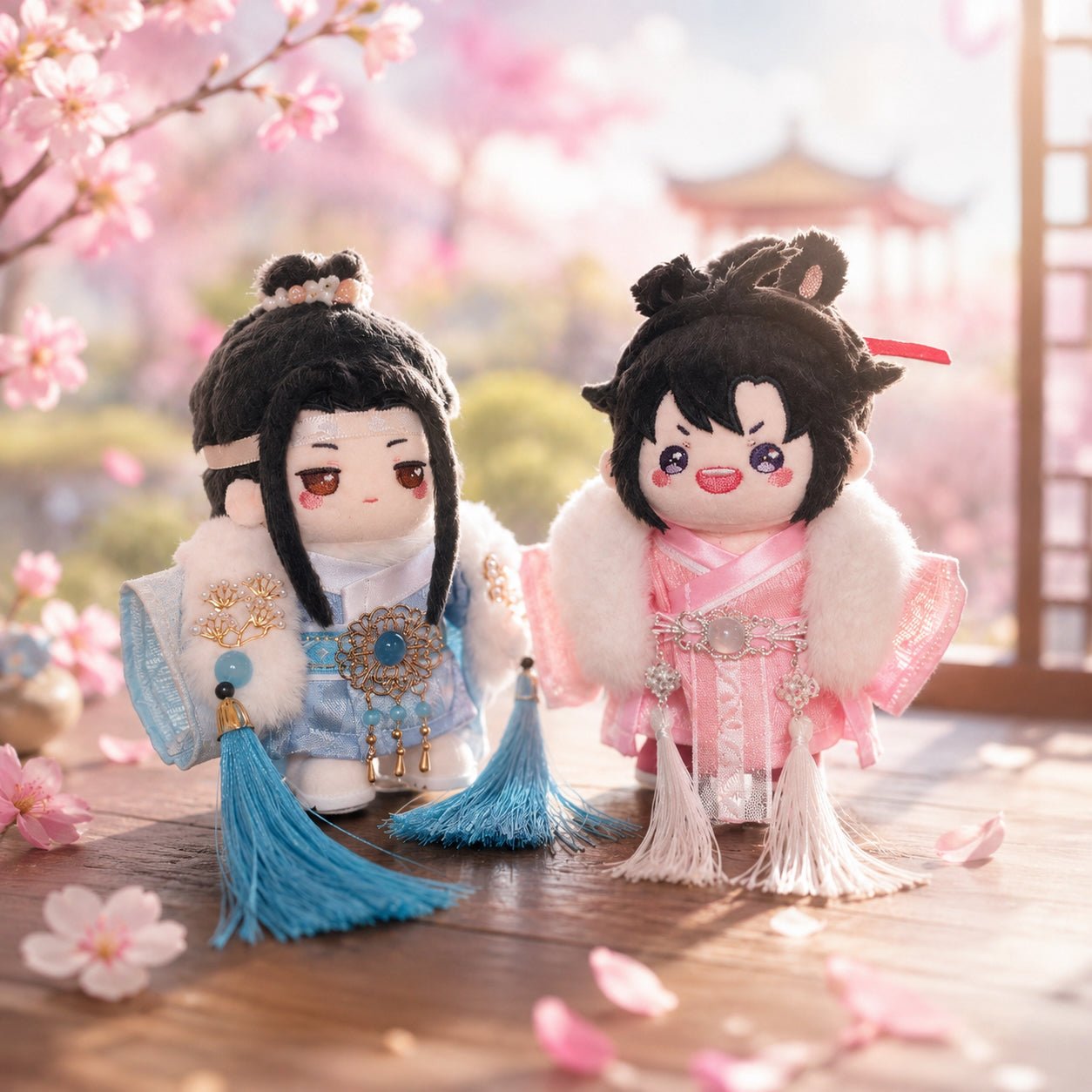 Sweet Xianxia Hanfu Outfit for 10cm Dolls – Pink & Blue - Baobaooo Candy House